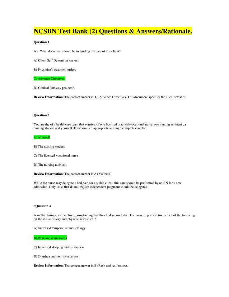 ncsbn nclex pn exam preview answers