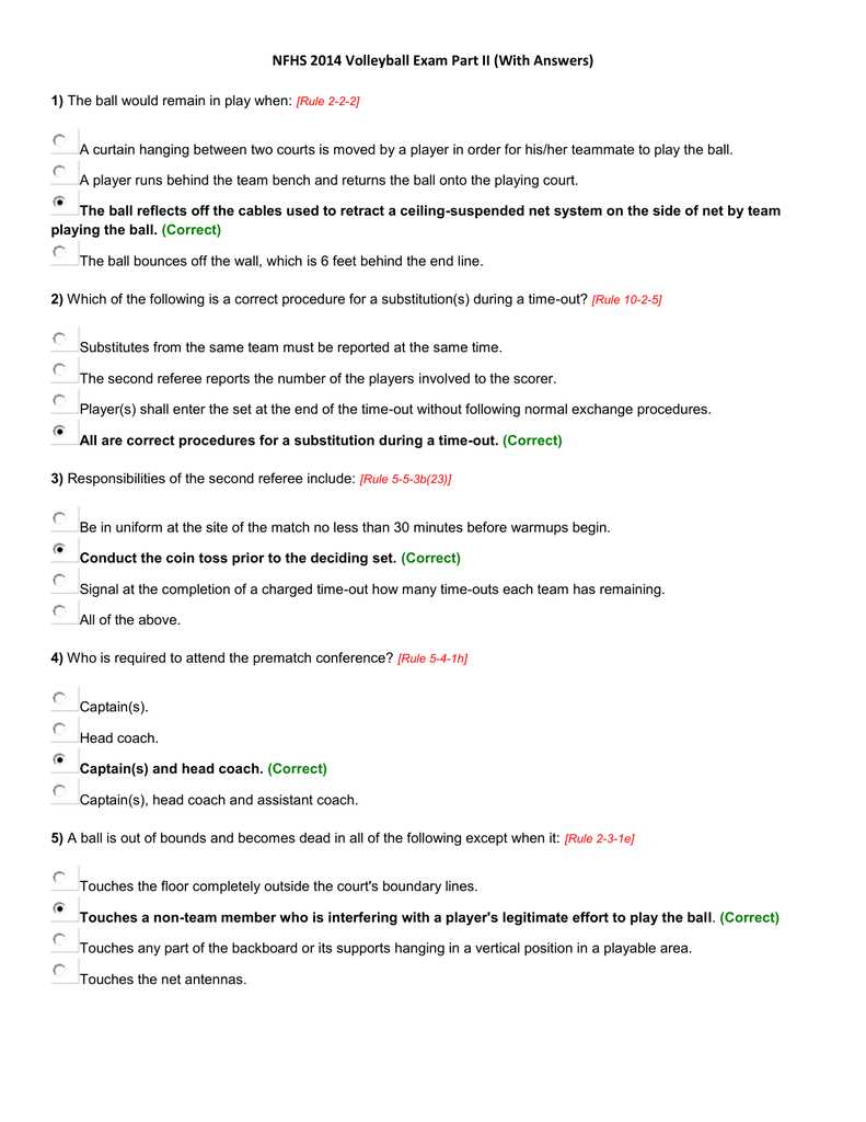 nfhs football exam part 2 answers