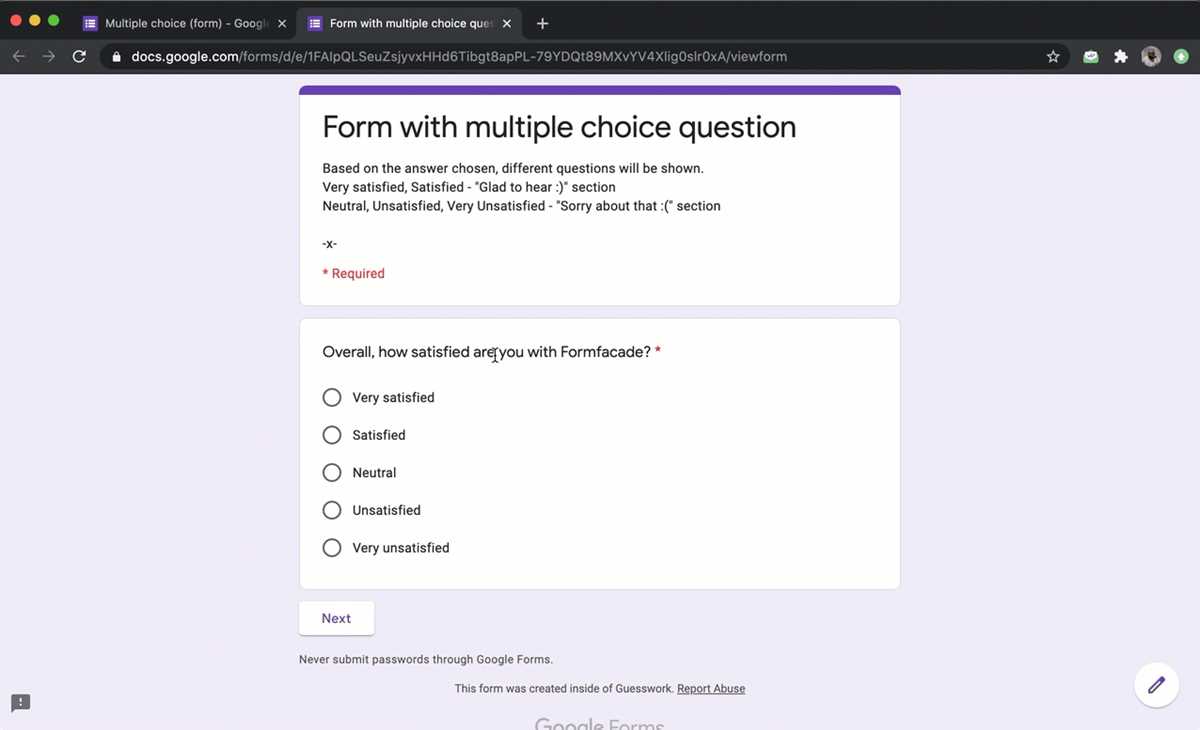 how to find the answers to a google forms test