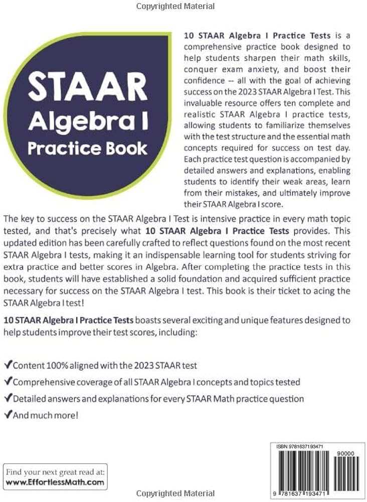 staar algebra 1 practice test with answers