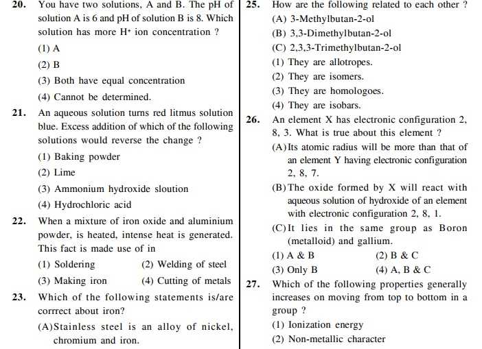 ntse exam model questions and answers