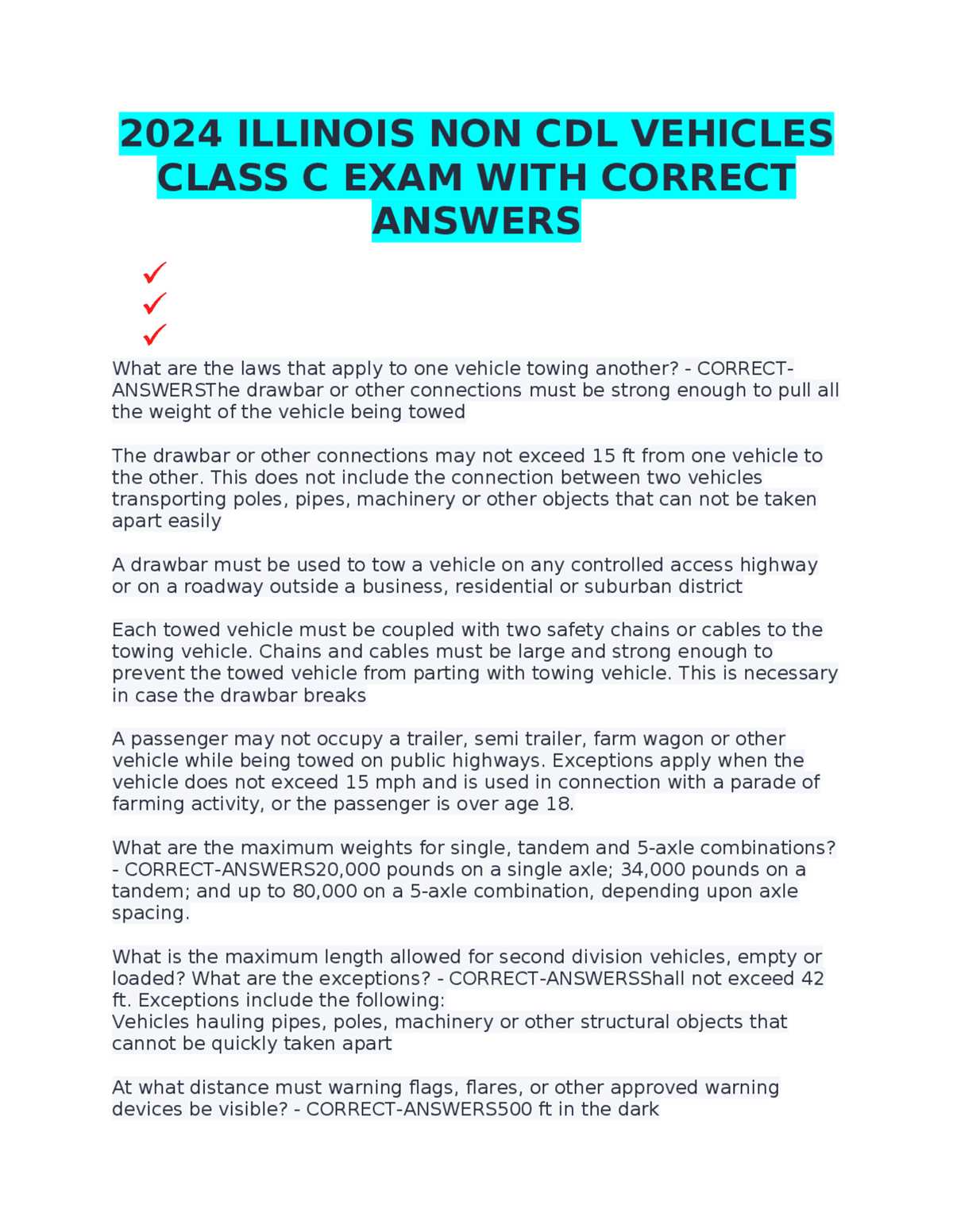 class c test answers