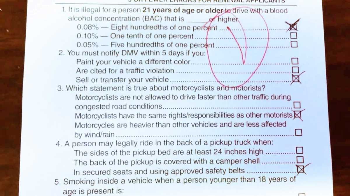 answers to ca dmv written test