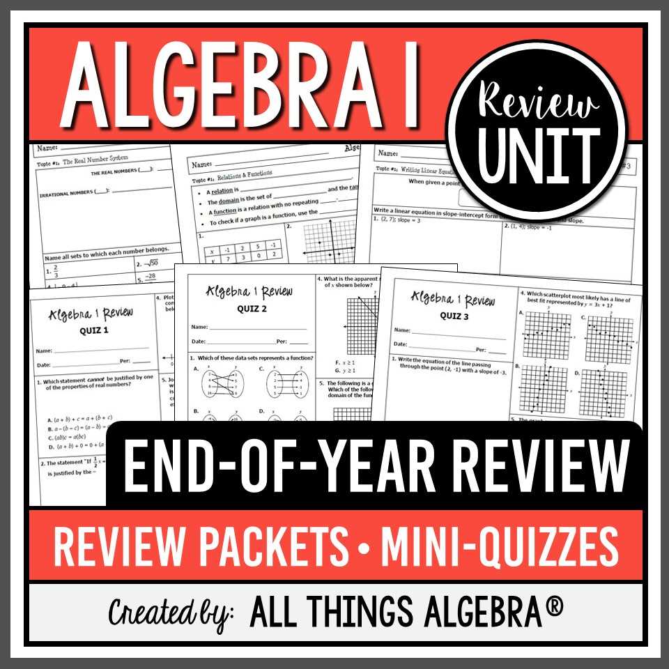 algebra 1a semester exam review answers