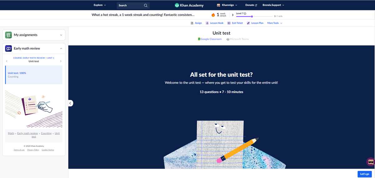 unit test khan academy answers