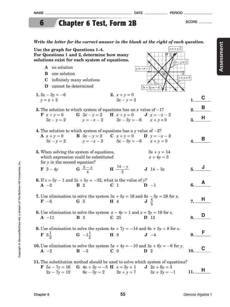 chapter 7 test form 1a answer key