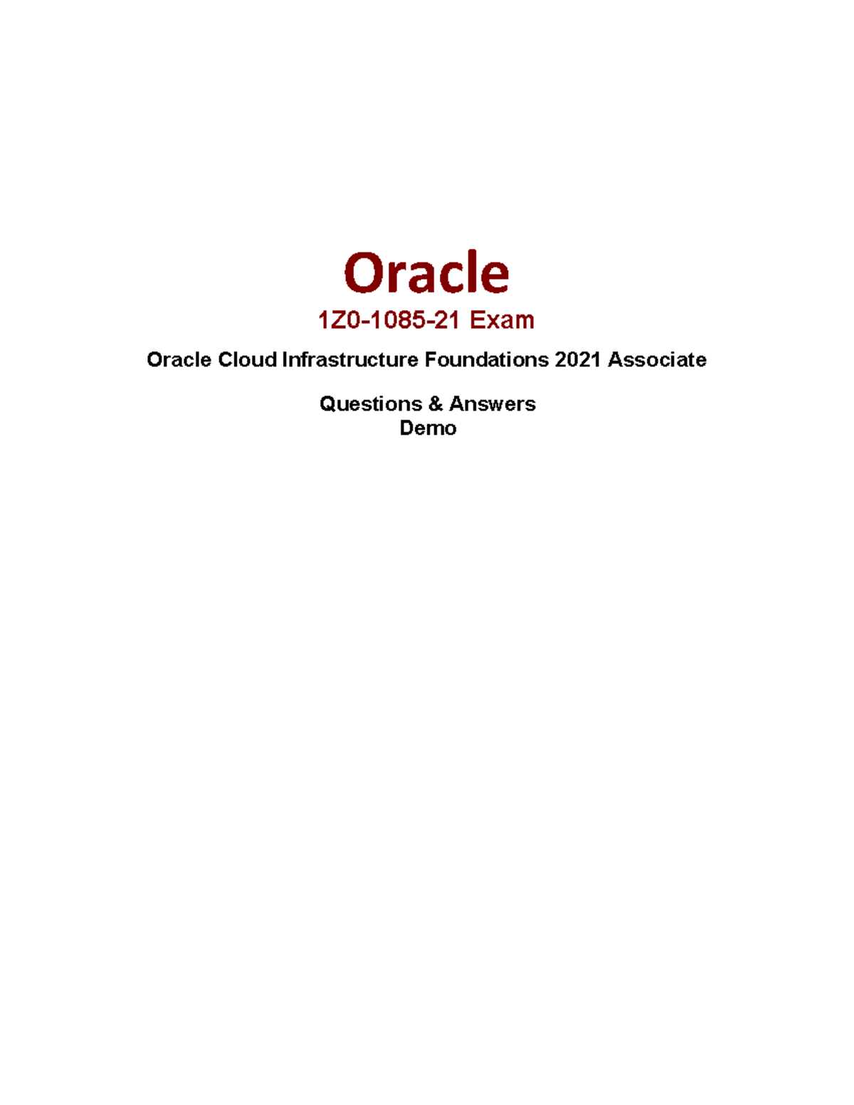 oracle cloud infrastructure foundations exam answers