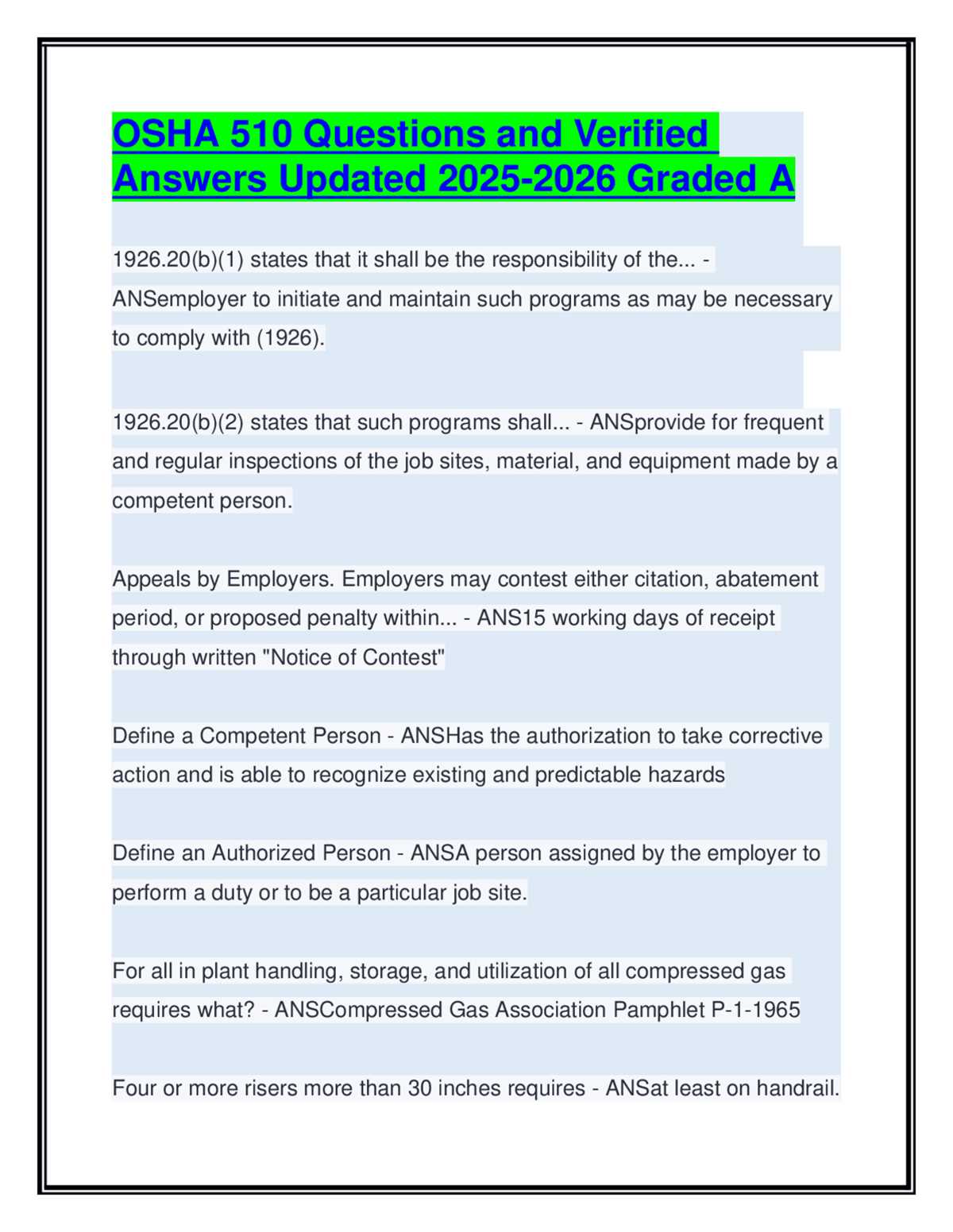 osha 510 test answers 2026