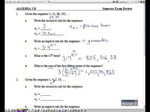 algebra 2 semester 1 final exam answer key