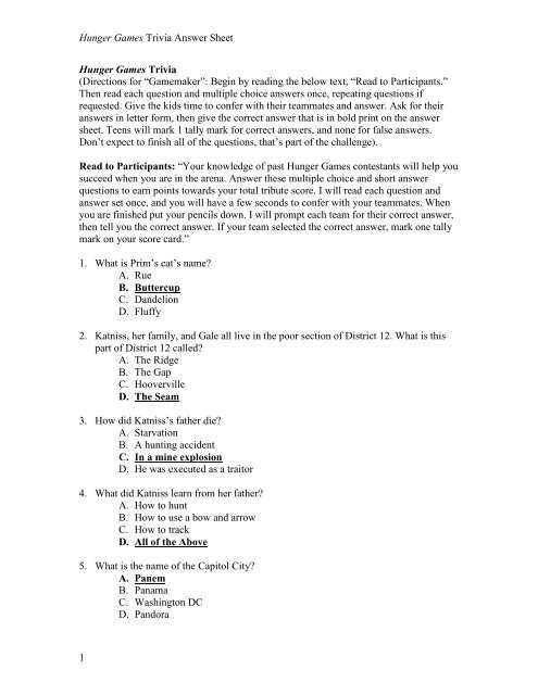 hunger games ar test questions and answers