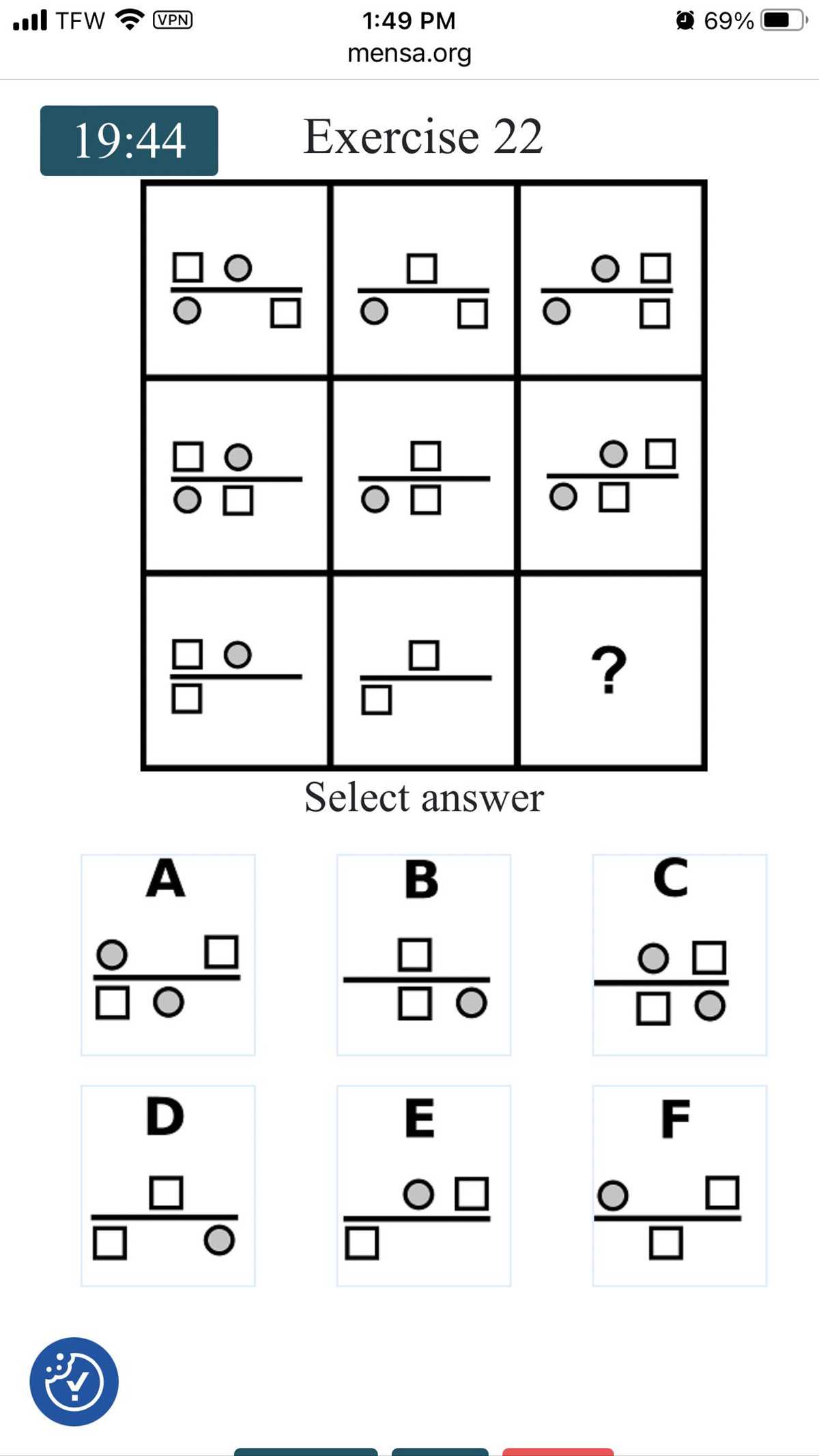 pattern iq test answers
