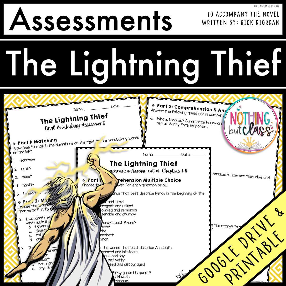 percy jackson the lightning thief ar test answers