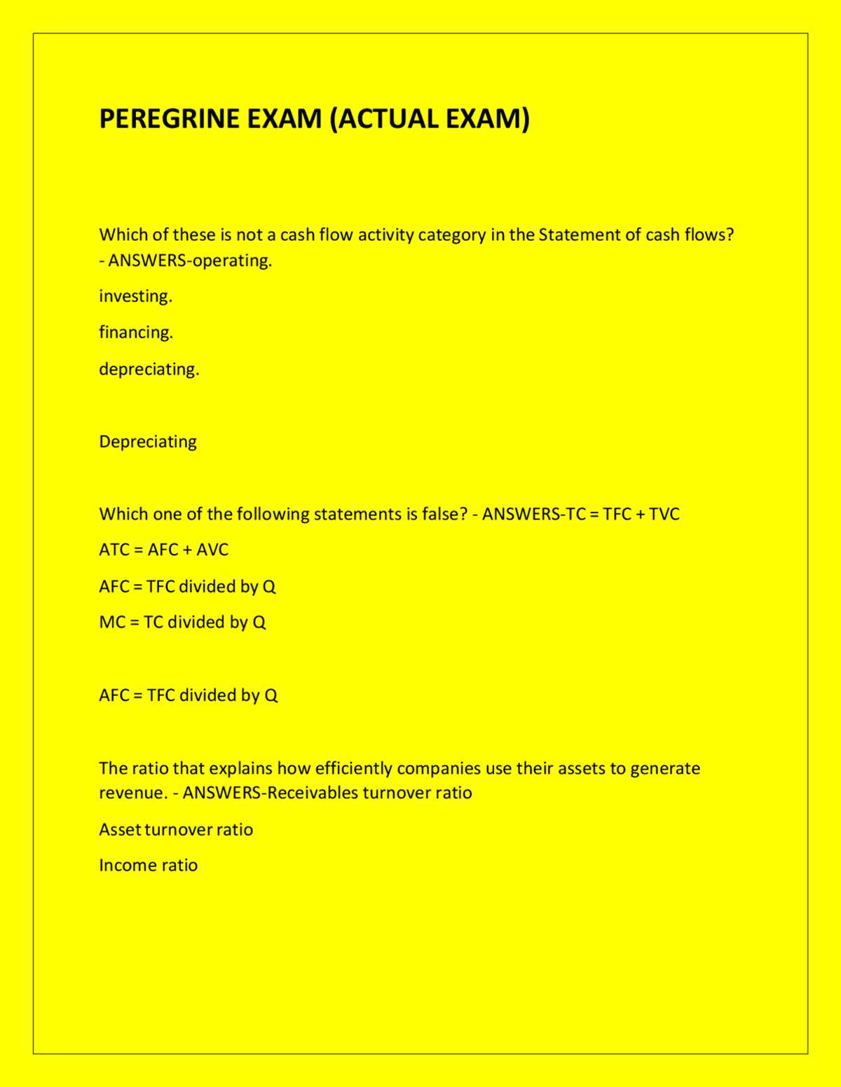 peregrine test answers