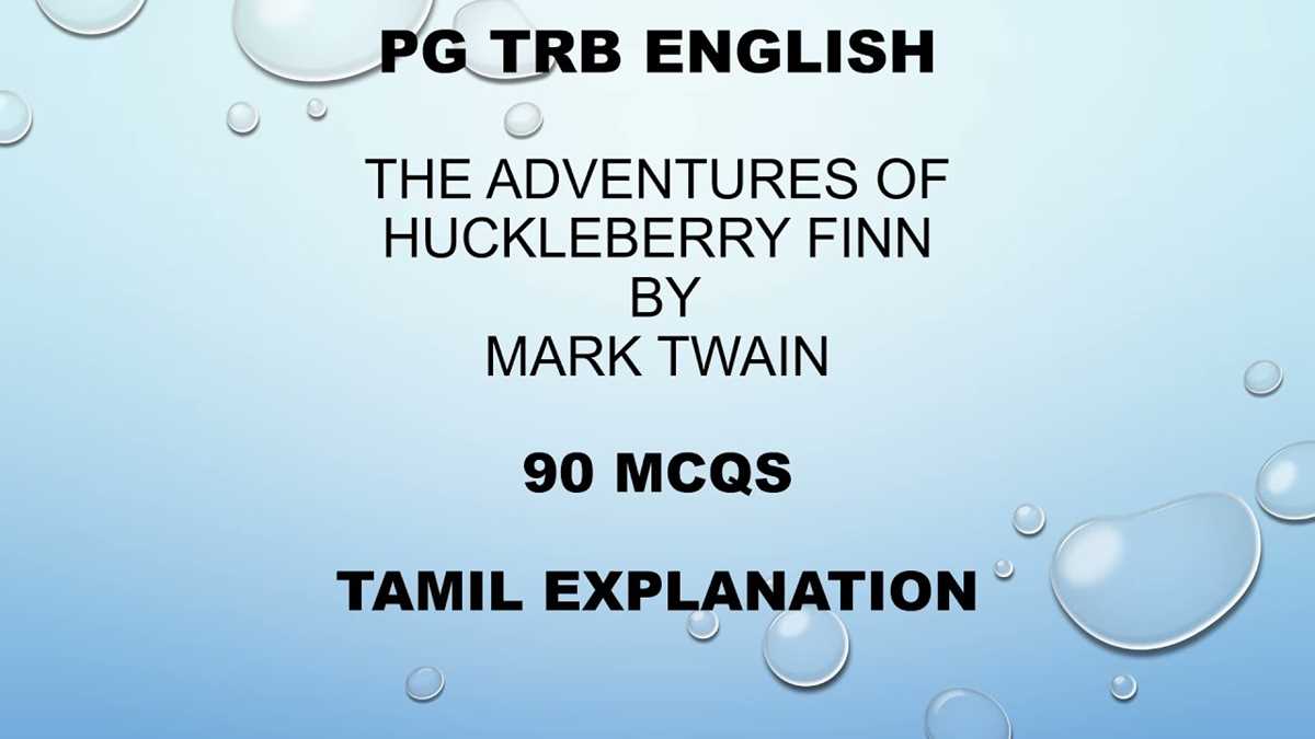 huckleberry finn test answers