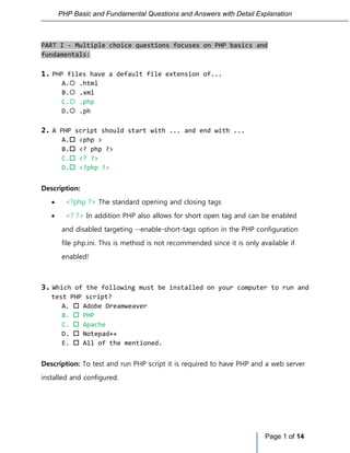 php coding test questions and answers
