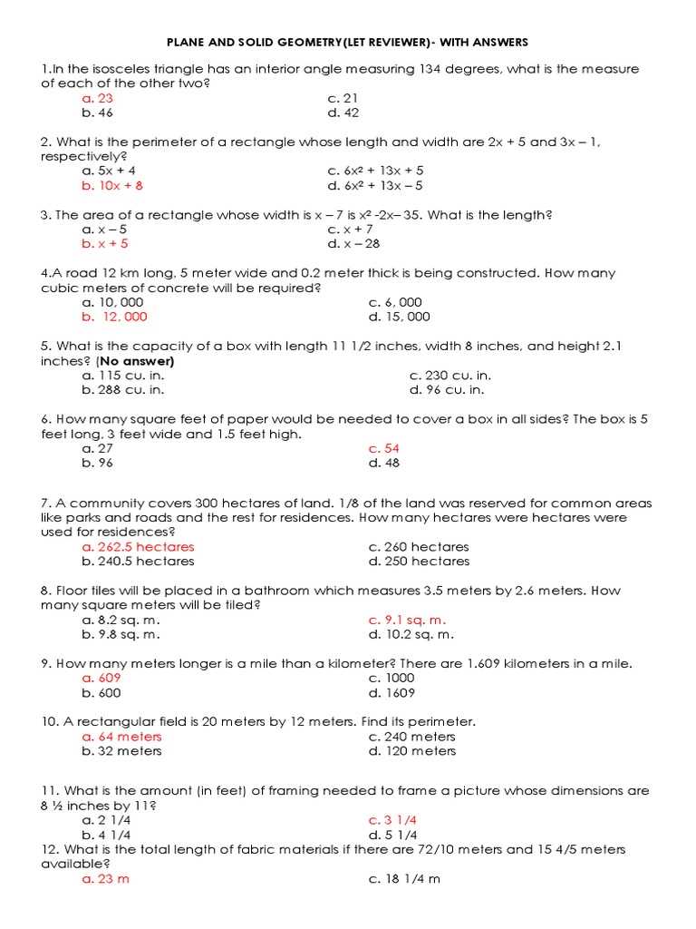 plane geometry and similarity unit test answers