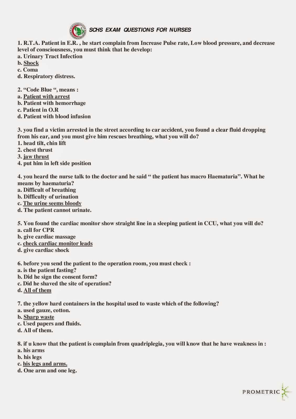 prometric exam for nurses sample questions and answers prometric exam for nurses sample questions and answers