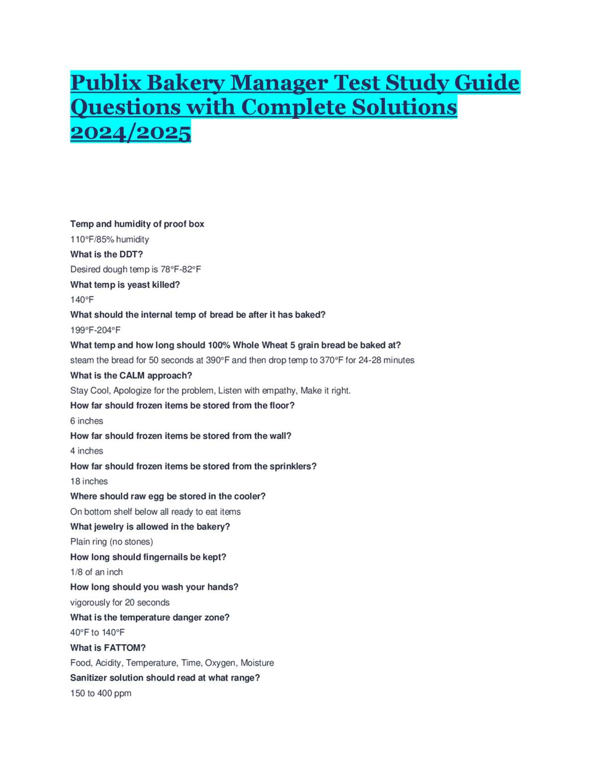 publix test answers