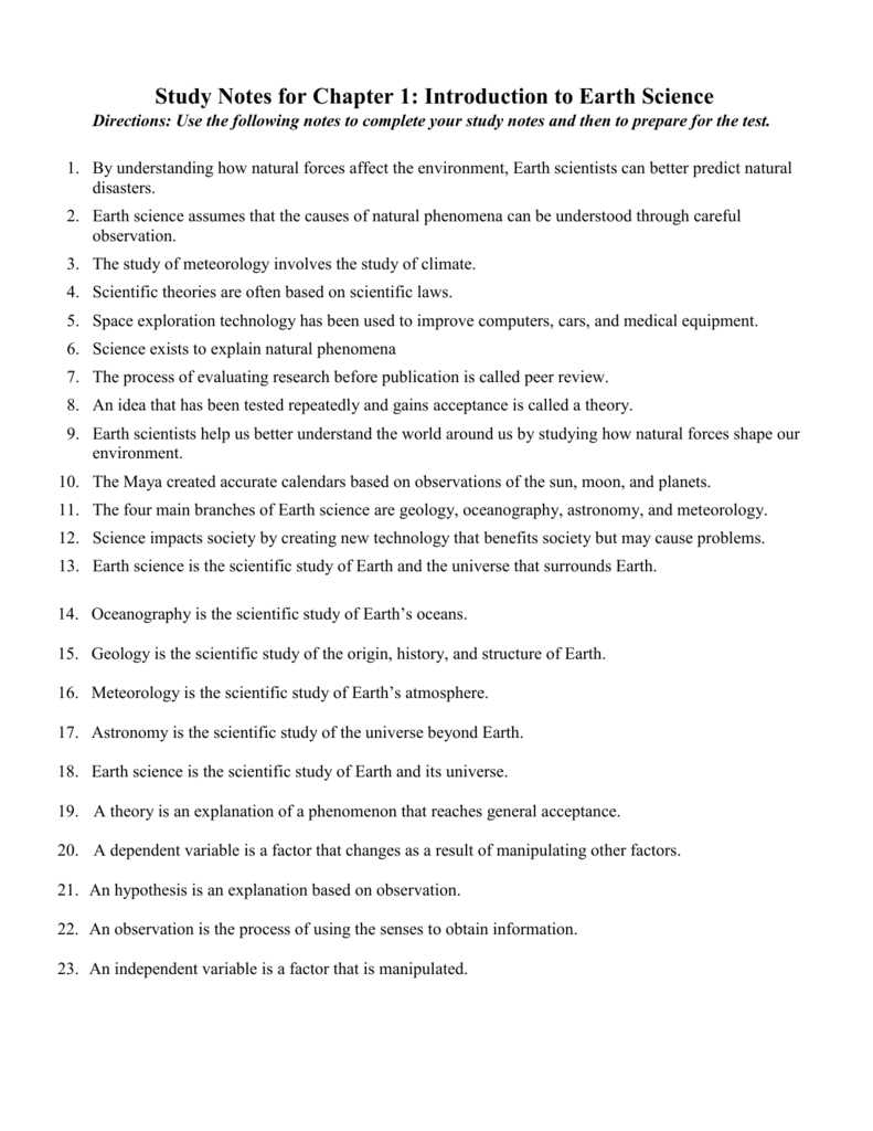 the nature of science chapter test answer key