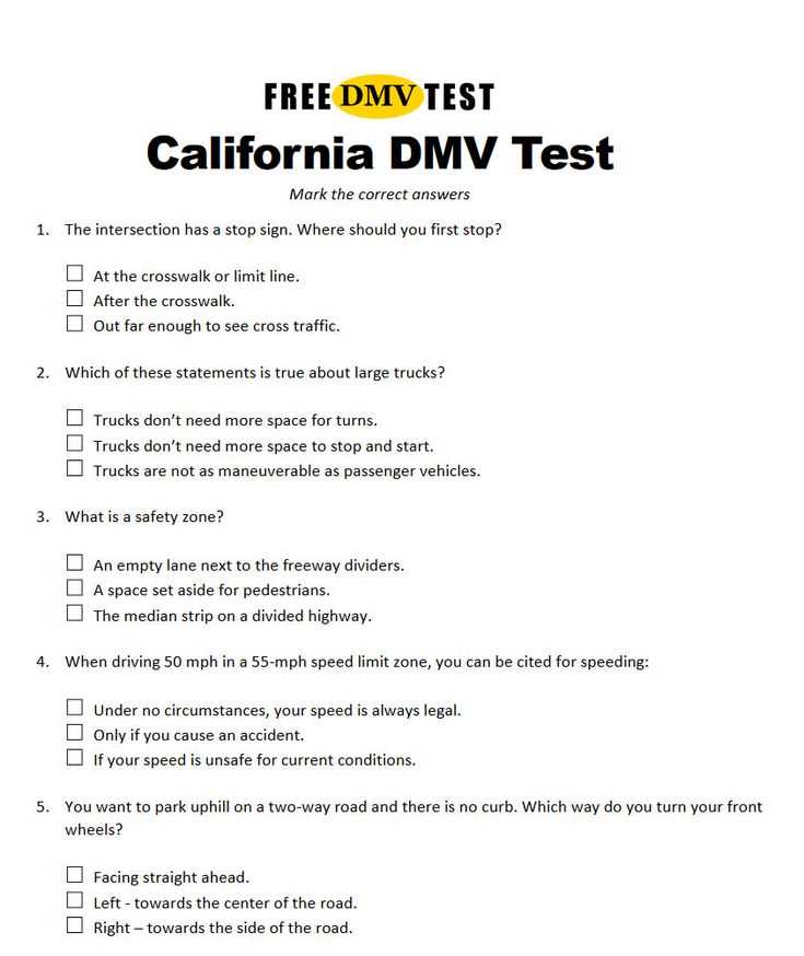 driving written test answers