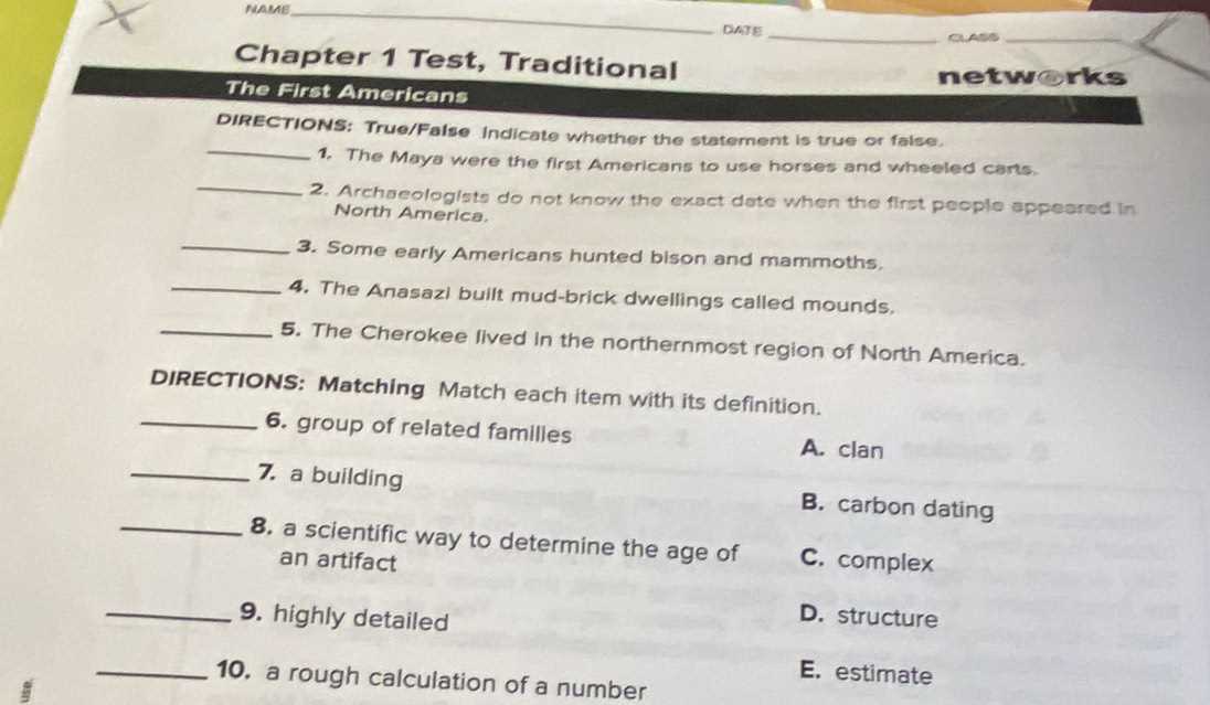 chapter 4 american history test answers