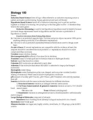 biology 100 final exam answers