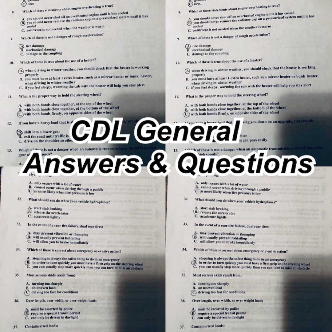 cdl practice test nc printable with answers