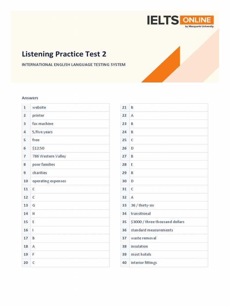ielts practice listening test 2   part 1 answers