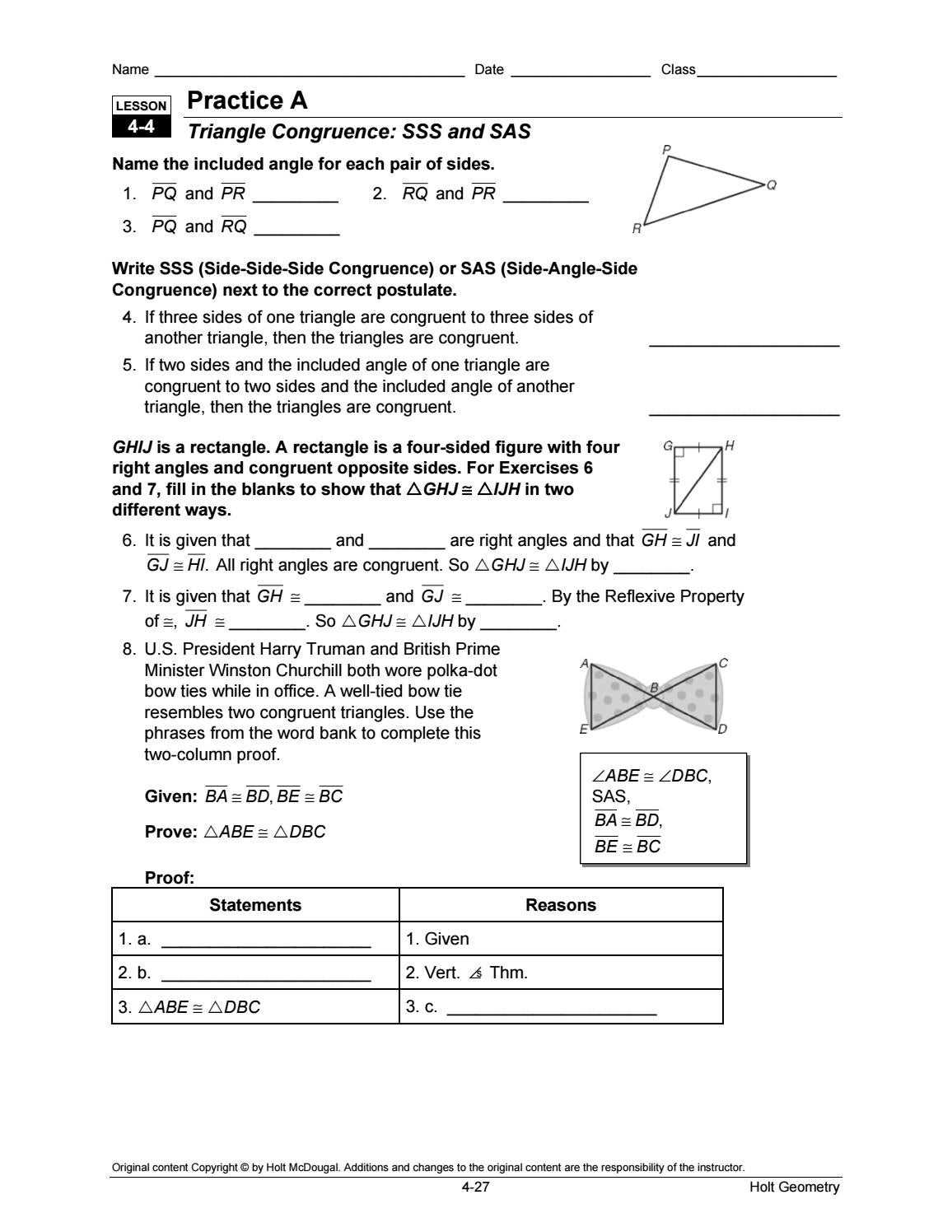 holt mcdougal geometry chapter 5 test answers