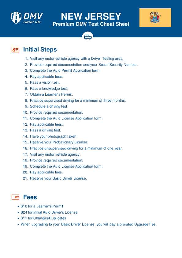 new jersey drivers permit test questions and answers