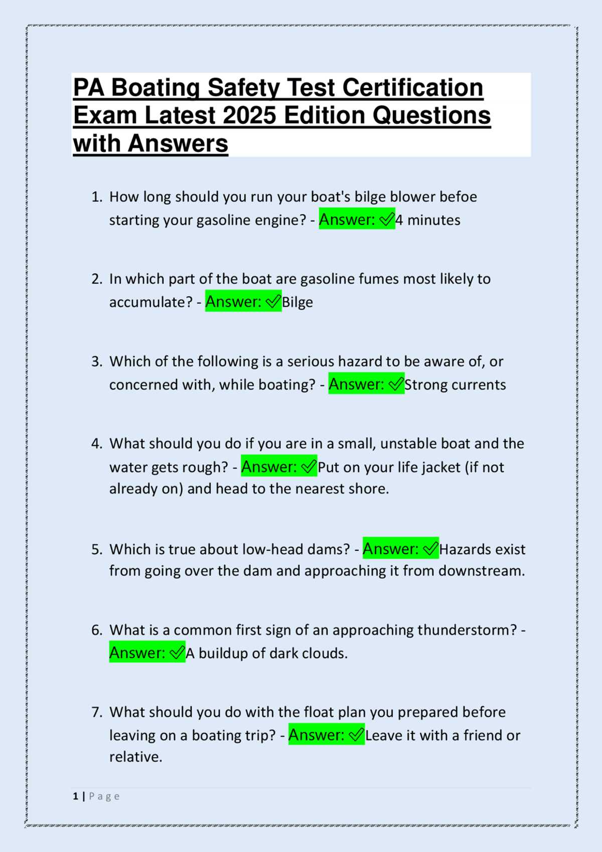 hawaii boat license test answers