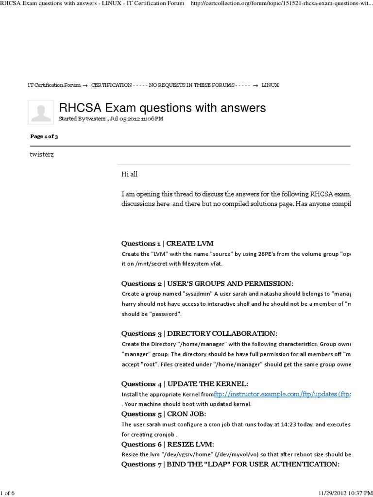 rhce exam questions and answer