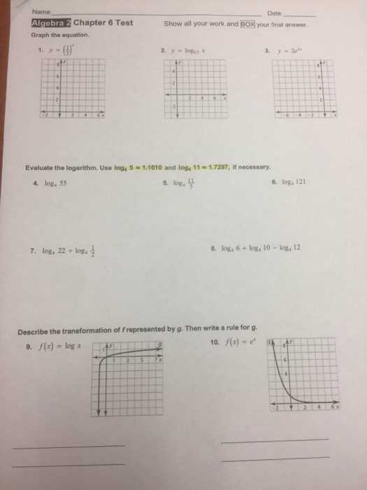 chapter 6 algebra 1 test answers