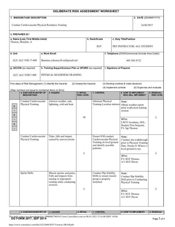 risk management post test answers usmc