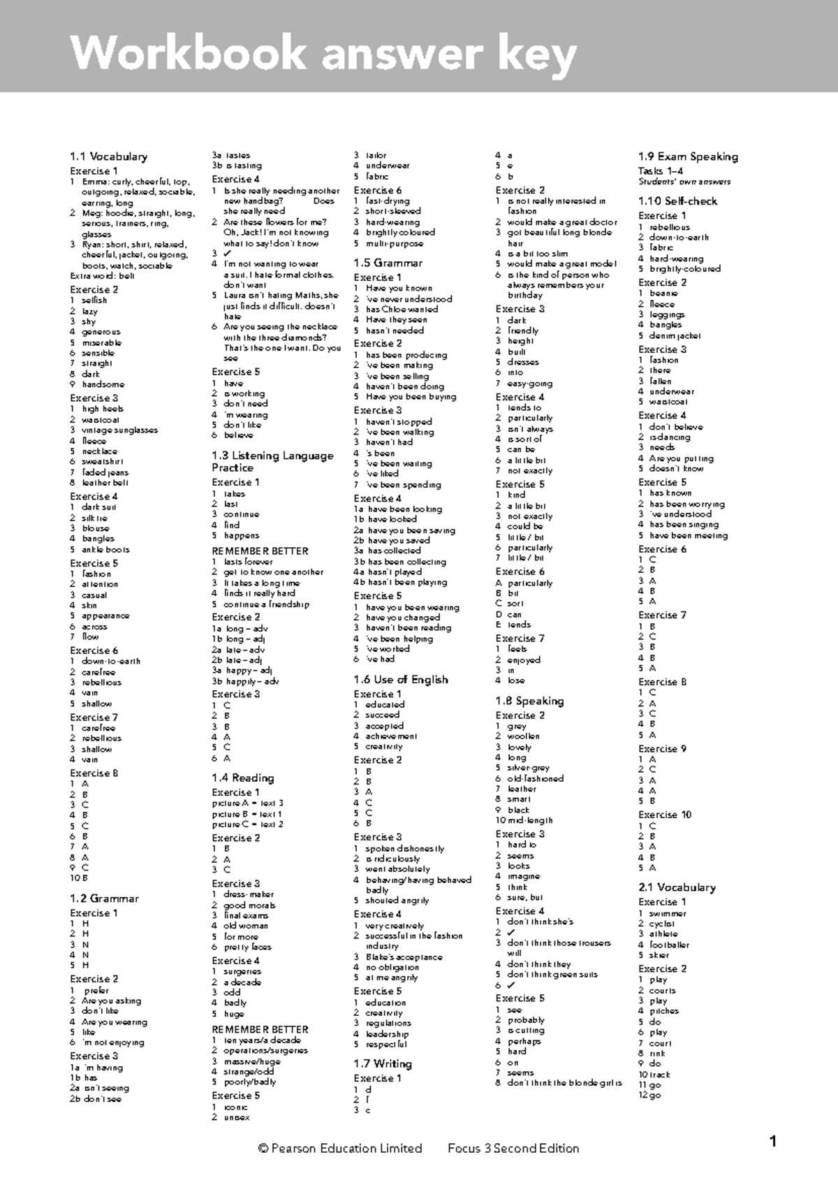 florida test prep workbook answers english 3