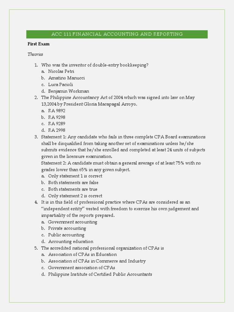 acc111 exam one answer key