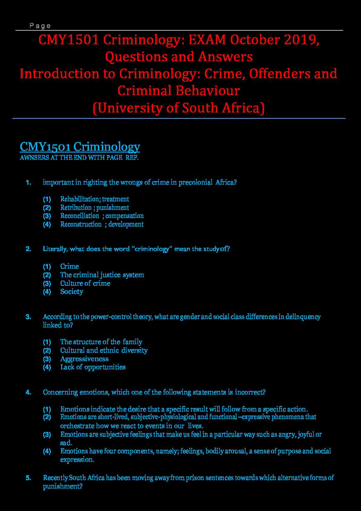 criminal procedure exam questions and answers