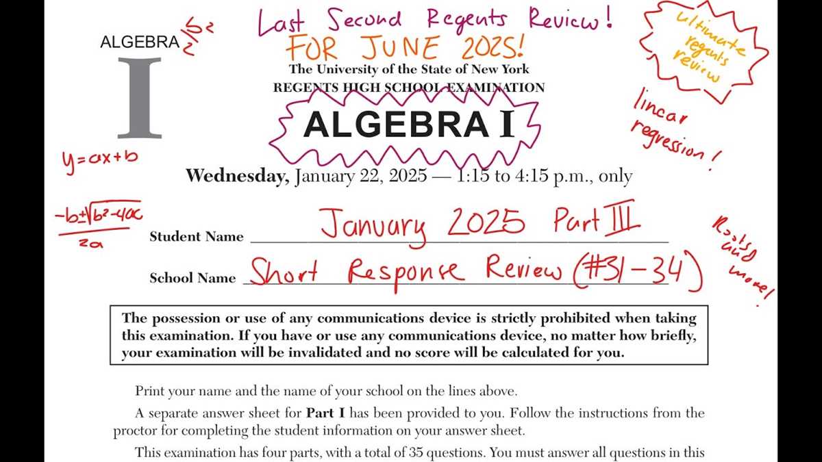 algebra 1 regents exam june 2014 answers