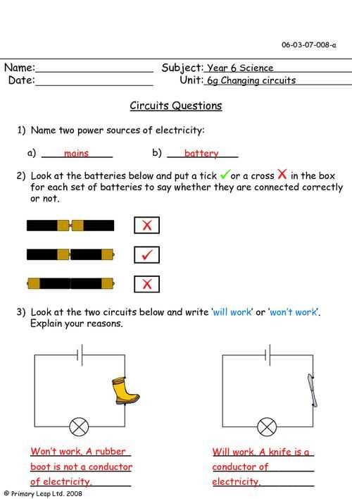 electric circuits practice test answers
