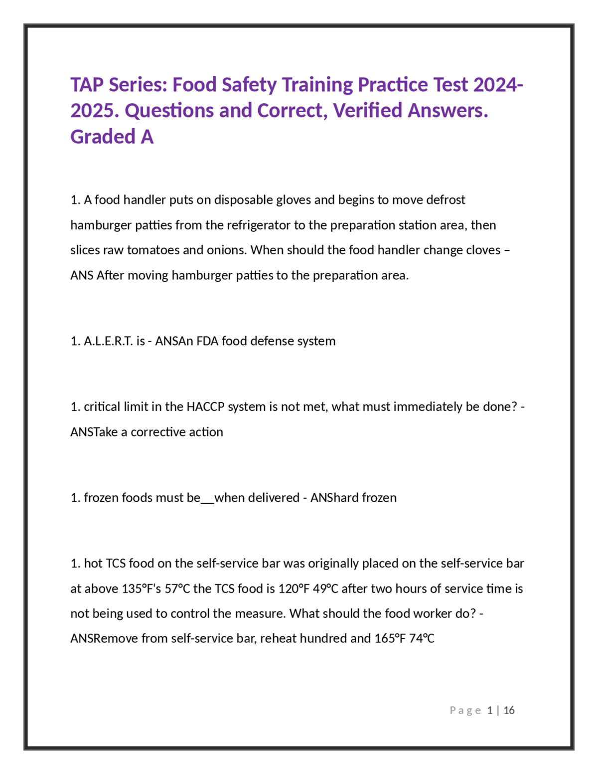 safemark grocery exam answers 2026