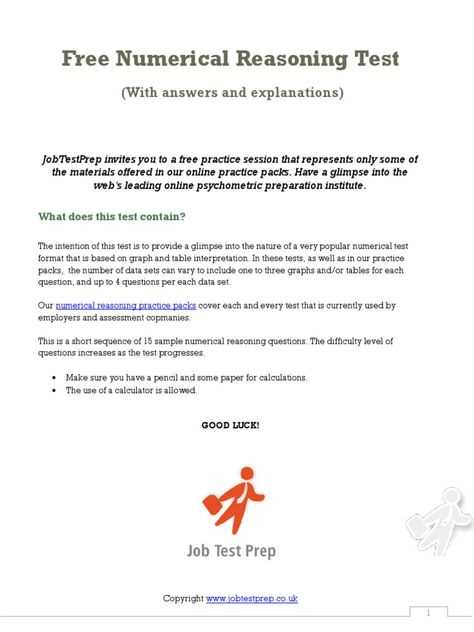 sample numerical reasoning test with answers