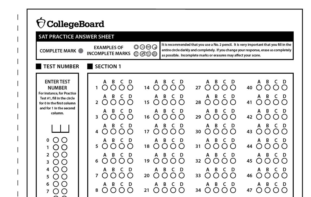 sat practice test 1 answer key