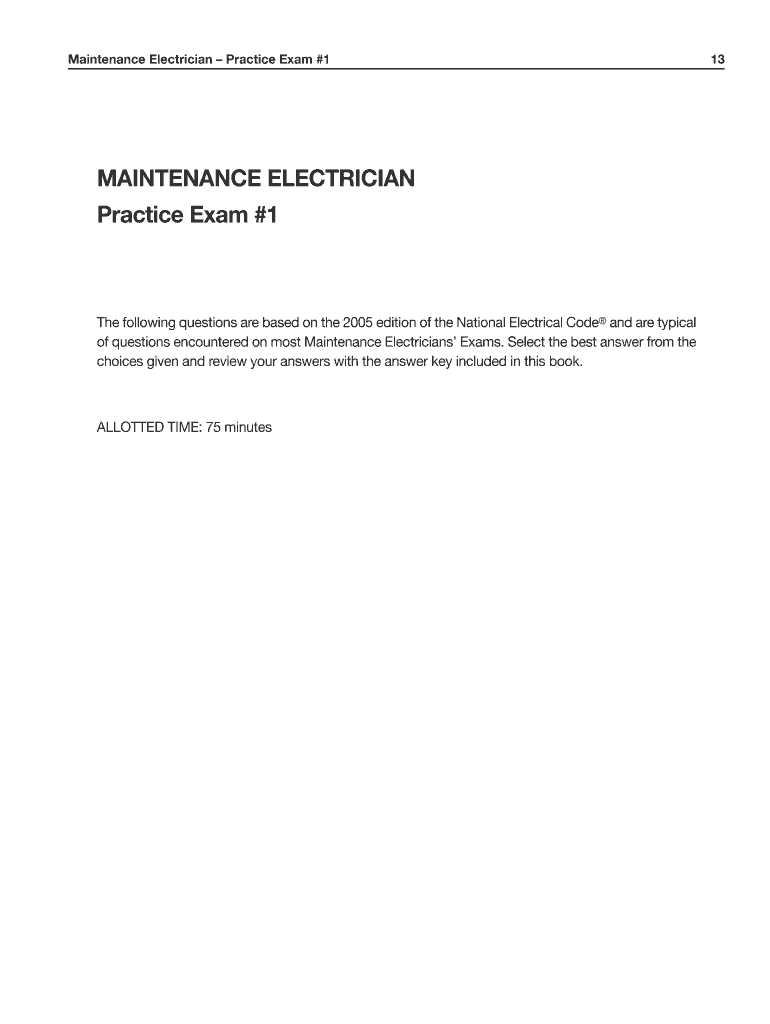 industrial maintenance test questions and answers