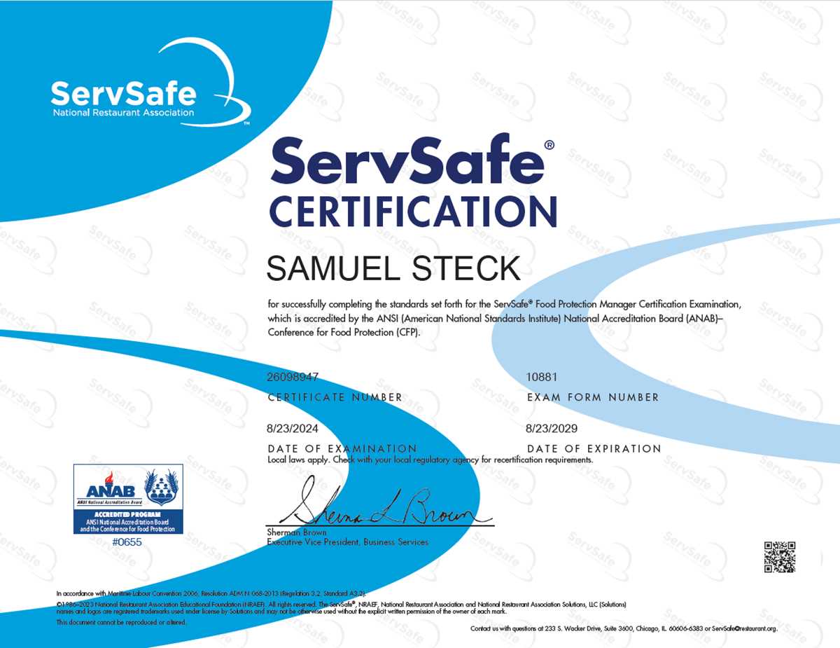 servsafe food manager test answers