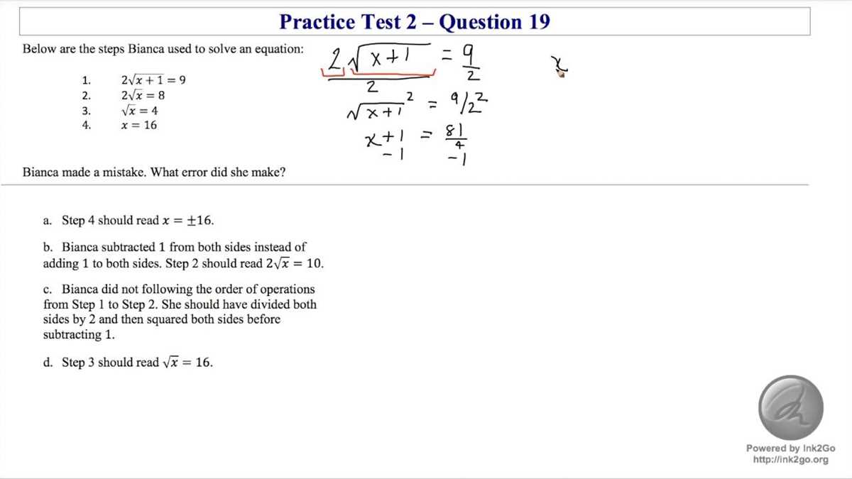 algebra 1 end of course exam practice test answers