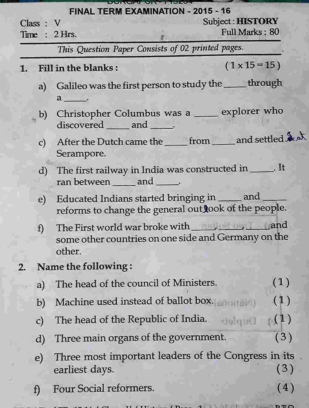 history final exam answers