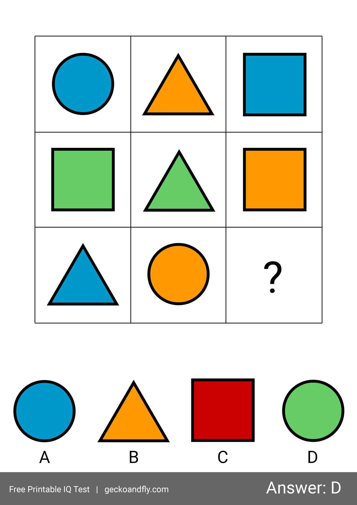 simple iq test questions with answers