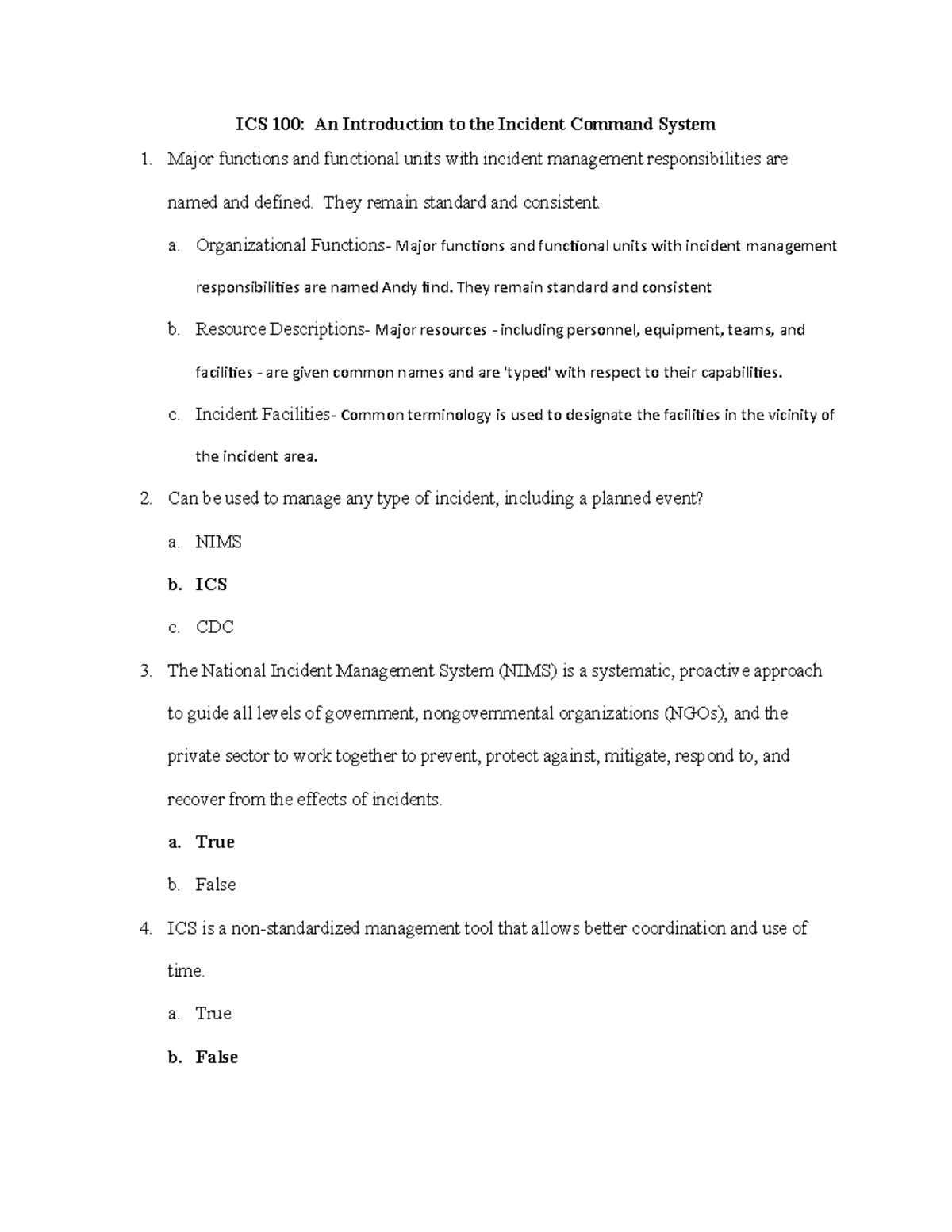 fema is 120 test answers