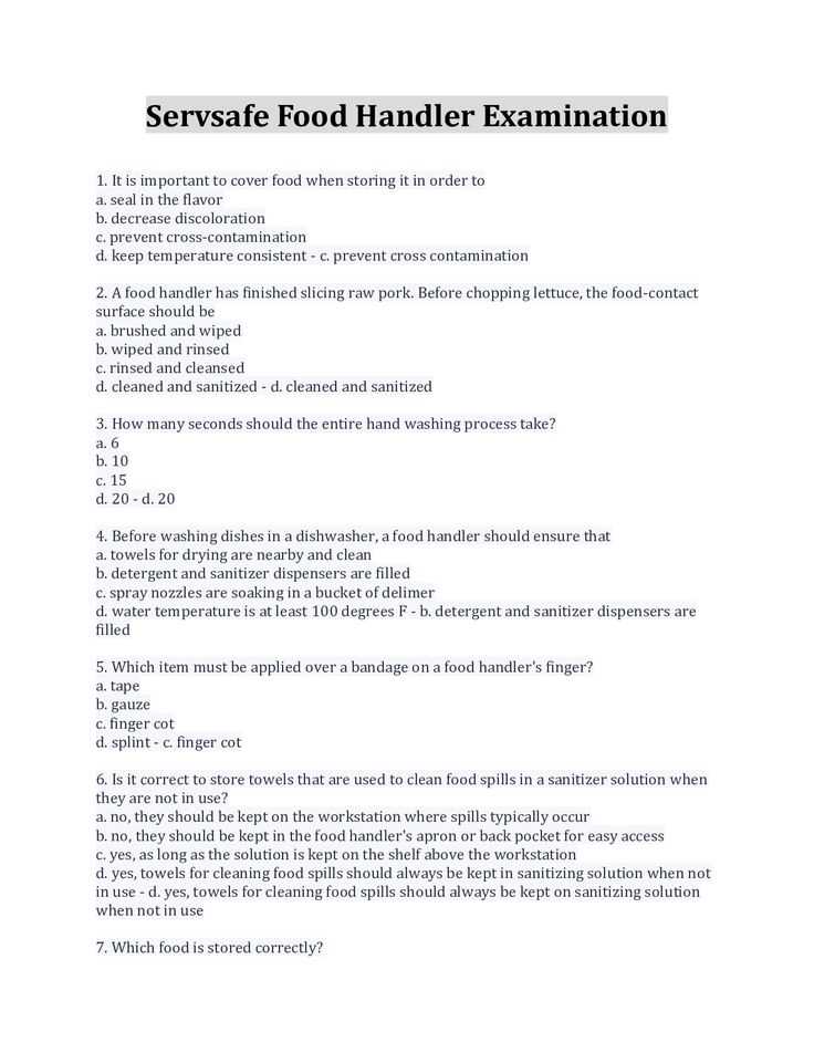 servsafe practice test and answers