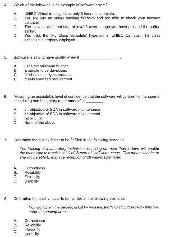 software development exam questions and answers
